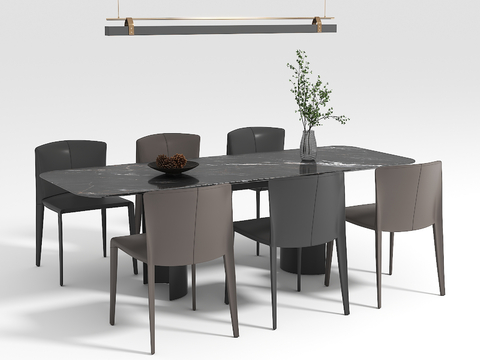 Italian Long Dining Table and Chair