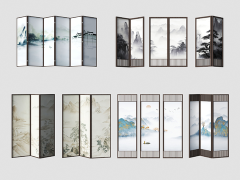 New Chinese Landscape Painting Screen