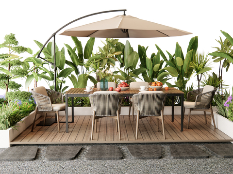 Modern Outdoor Table and Chair Courtyard Table and Chair