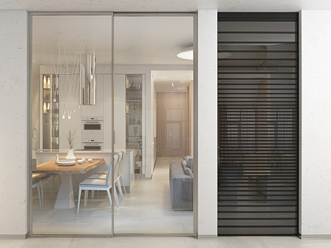 Glass sliding door, kitchen and bathroom door, glass sliding door