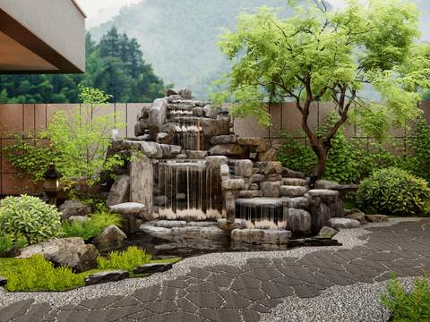 New Chinese-style rockery waterscape Garden Landscape