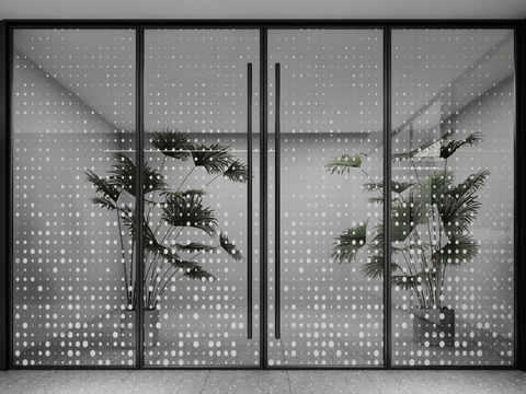 Modern Art Glass Door Office Door