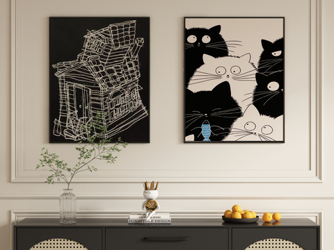 Decorative Painting Black and White Painting Hanging Painting