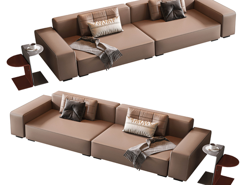 Leather sofa Modern double sofa