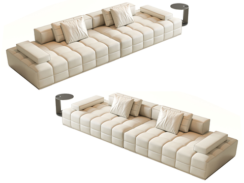 Leather sofa double sofa