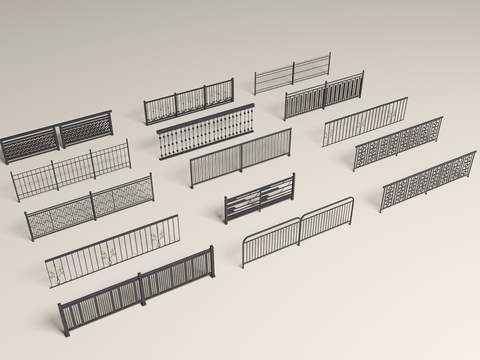 Modern wrought iron railing fence balcony guardrail