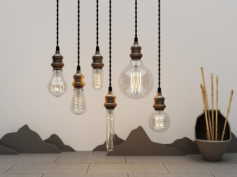 Modern glass bulb chandelier