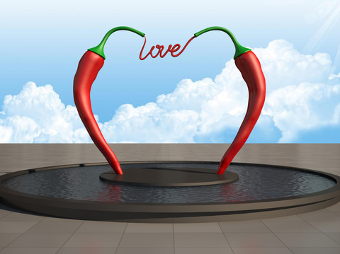 LOVE love sculpture chili sculpture