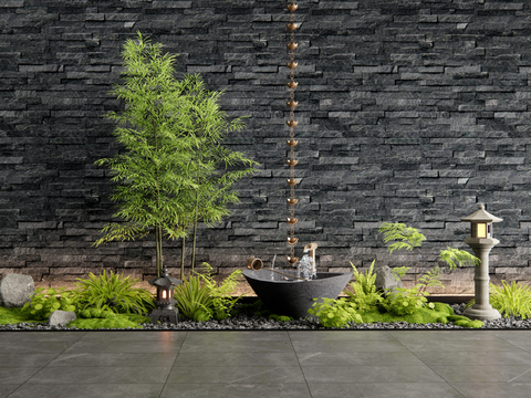 New Chinese interior landscape landscaping courtyard sketch