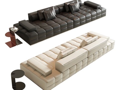 Leather sofa double sofa