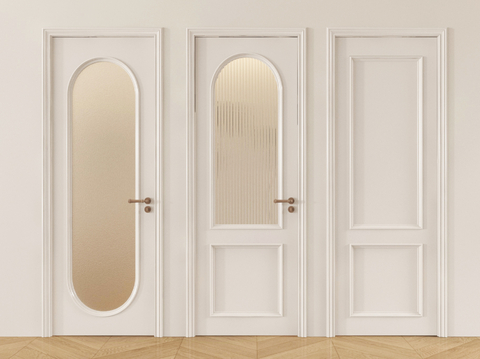 Cream Style single door kitchen door glass door bedroom door