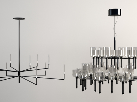 Modern glass chandelier multi-head chandelier