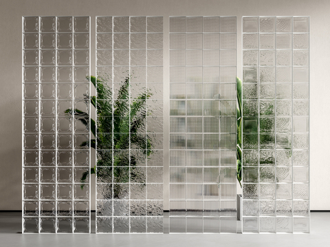 Modern glass brick partition glass screen