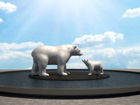 Polar Bear Sculpture Landscape Sculpture