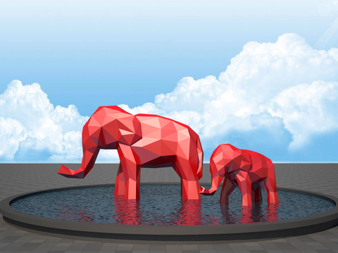 Elephant Sculpture Landscape Sculpture