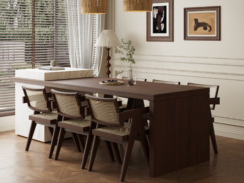 Mid-century Style Dining Table and Chair Island Table