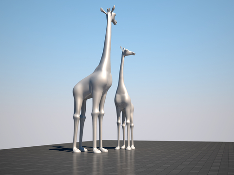 Giraffe sketch landscape sculpture