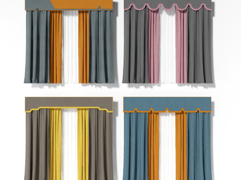 New Chinese-style Contrast Curtain Window Screen Cloth Curtain Pull-out Curtain