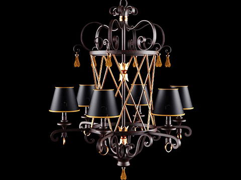 European-style multi-head chandelier