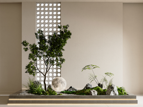 Modern indoor landscape porch landscaping plant pile