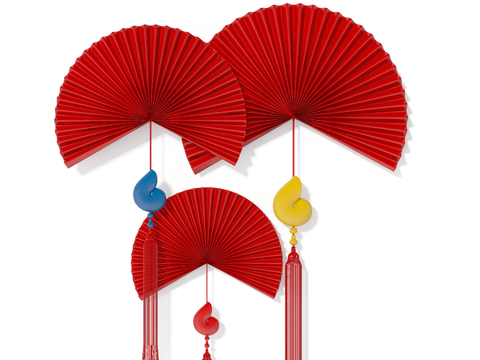 Chinese Folding Fan Wall Decors Fan Hanging Decorations