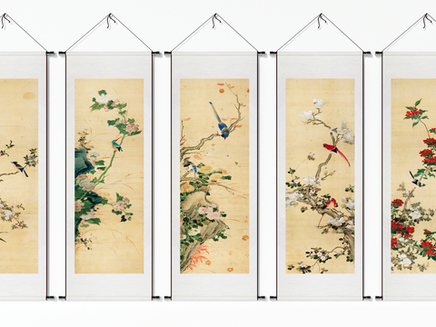 Chinese flower and bird painting scroll painting decorative painting