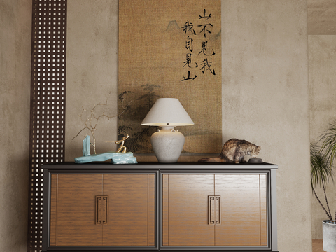 Neo-Chinese Style Entrance Cabinet Side Cabinet