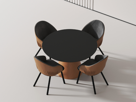 Modern round dining table and chair