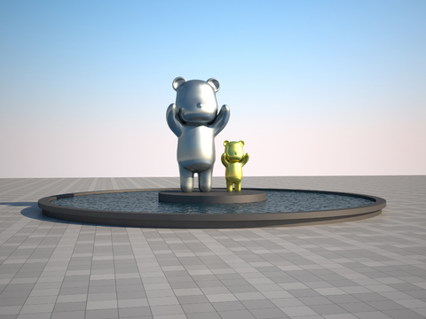 Modern Big Bear Sculpture