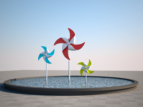 Modern Windmill Sculpture