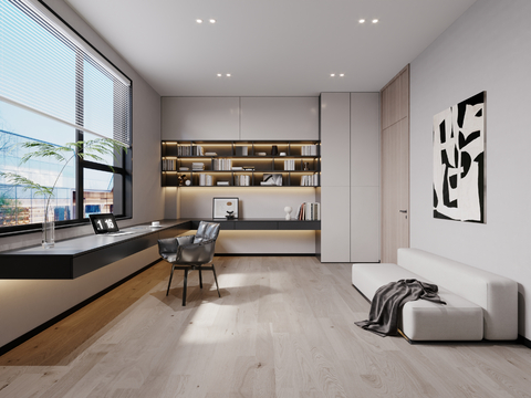 Modern minimalist study