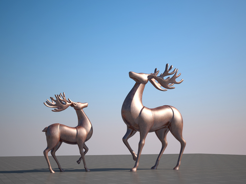 Sculpture of two fawn