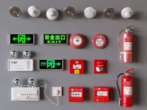 Fire extinguishers Fire fighting equipment Fire emergency lights Safety signs