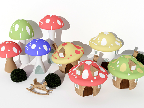 Children's toy mushroom house mushroom sketch