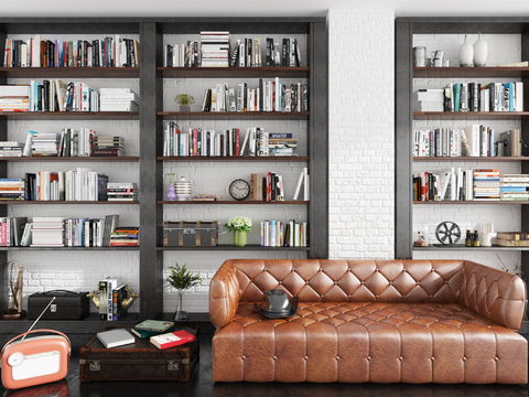 Industrial wind bookcase bookshelf