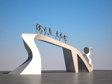 Modern Marathon Sculpture Gate