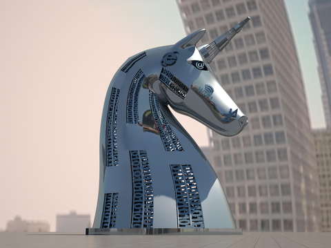 Modern Unicorn Sculpture