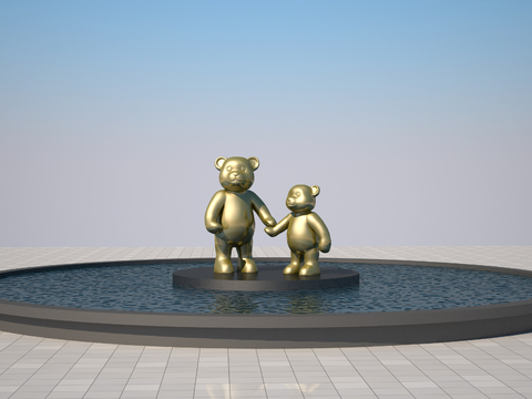 Modern bear cartoon sculpture