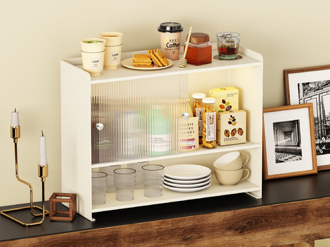 Cream Style Tea Cabinet Tea Cabinet Storage Cabinet