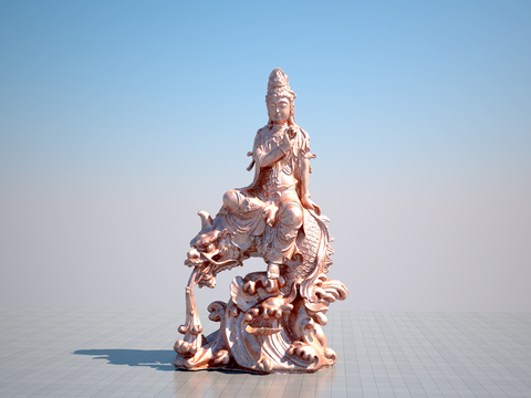 Dragon Guanyin Sculpture