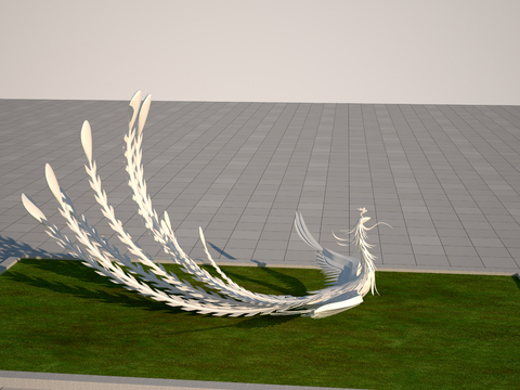 Modern Phoenix Sculpture