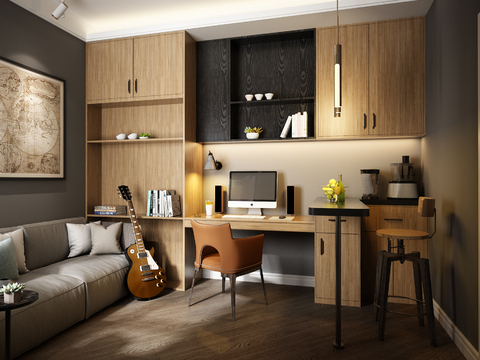 Modern Study Guitar Room