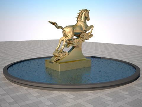 Modern Electroplated Pegasus Sculpture