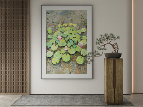 New Chinese Oil Painting Lotus Painting Decorative Painting