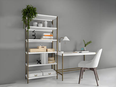 Affordable Luxury Style Desk and Chair Storage Rack