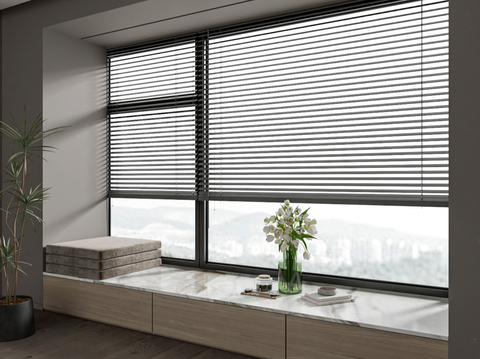 modern bay window shutter curtain