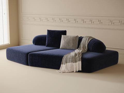 French Fabric Sofa Shaped Sofa