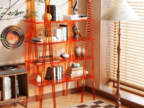 Acrylic Bookshelf Storage Rack