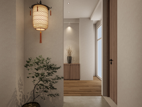 Neo-Chinese Style entrance hall Hallway