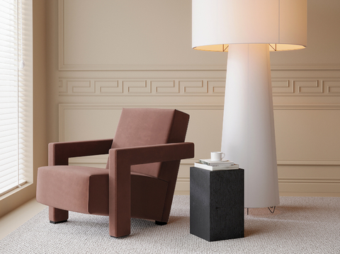 French Lounge Chair Armchair Floor Lamp